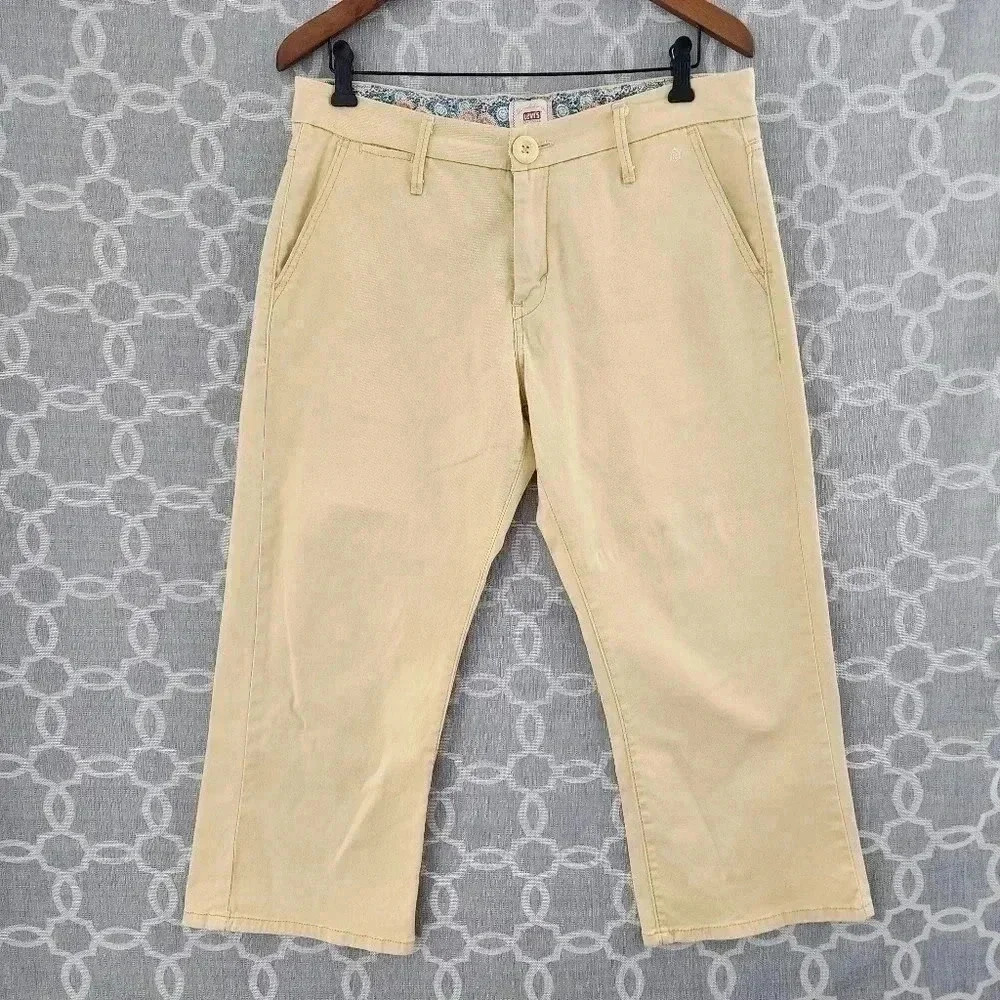 Vintage Y2k Levi's Tab Twills Yellow Stretched Women's Jean Capris 10